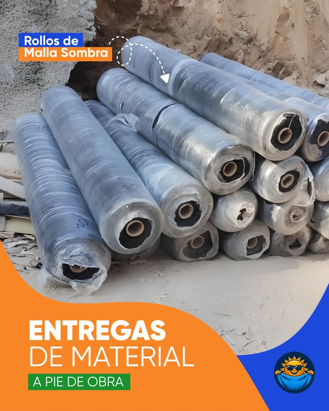 Post: rollos de malla sombra entregados a pie de obra